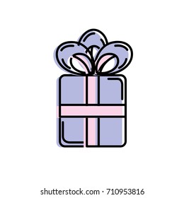 present gift with ribbon bow design