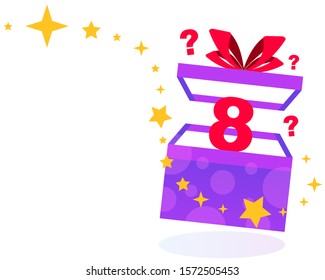 present gift surprise white background new year happy birthday open box