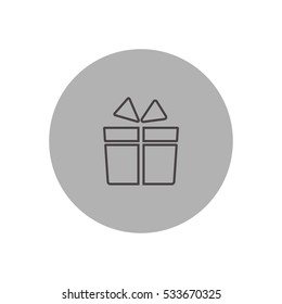 present gift vector outline icon, can be used for weband mobile design