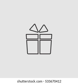 Present Gift Vector Outline Icon, Can Be Used For Weband Mobile Design
