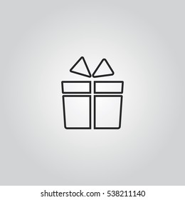 present gift vector outline icon, can be used for weband mobile design
