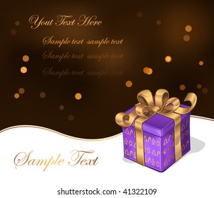 Present with gold ribbon and bow