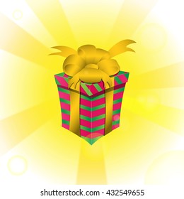 Present of gold set vector illustration