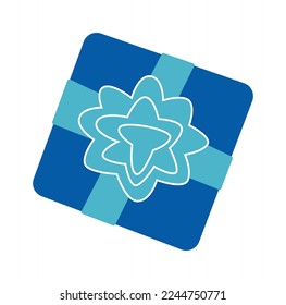 Present for hanukkah flat icon Symbol of jewish holiday. Vector illustration