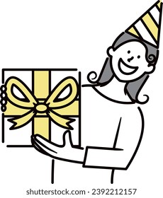 present have smile woman happy