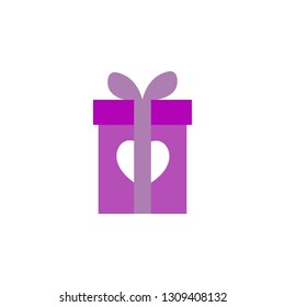 Present with heart icon. Element of Web Valentine day icon for mobile concept and web apps. Detailed Present with heart icon can be used for web and mobile