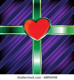 Present with heart. Vector
