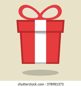 Present for the holiday or birthday. Gift box Vector icon.
