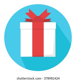 Present for the holiday or birthday. Gift box Vector icon.