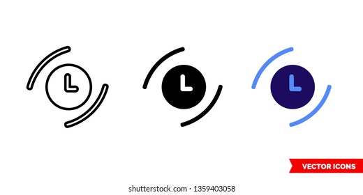 Present icon of 3 types: color, black and white, outline. Isolated vector sign symbol.