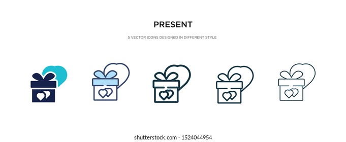 present icon in different style vector illustration. two colored and black present vector icons designed in filled, outline, line and stroke style can be used for web, mobile, ui