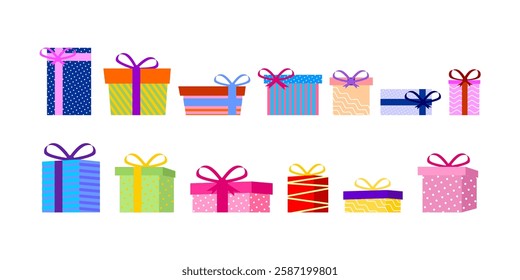 Present icon gift birthday. Gift box icon set. Flat style. Vector eps