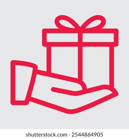 Icono de Present. Conjunto de iconos de caja de regalo. Estilo plano. Vector

