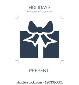 present icon. high quality filled present icon on white background. from holidays collection flat trendy vector present symbol. use for web and mobile