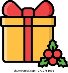 present icon illustration design with filled outline, this is not made from any AI generation