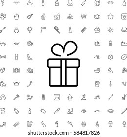present icon illustration isolated vector. Beauty icons set.