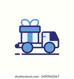 present icon, isolated blue icon theme ecommerce