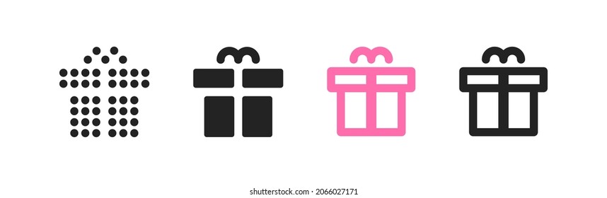 Icono de presentación, ajuste. Ilustración de la caja de regalo. Icono de caja de regalo de Navidad. Símbolo de cumpleaños en estilo plano vectorial.