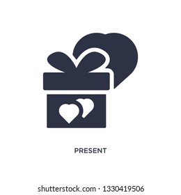 present icon. Simple element illustration from love & wedding concept. present editable symbol design on white background. Can be use for web and mobile.