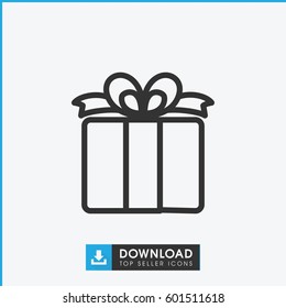 present icon. simple outline present vector icon. on white background.