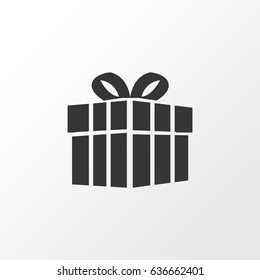 Present Icon Symbol. Premium Quality Isolated Gift Element In Trendy Style.