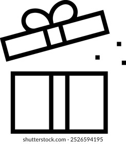 present icon. Thin linear style design isolated on white background