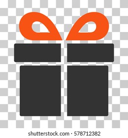 Present icon. Vector illustration style is flat iconic bicolor symbol, orange and gray colors, transparent background. Designed for web and software interfaces.
