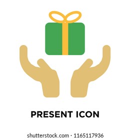 Present icon vector isolated on white background, Present transparent sign