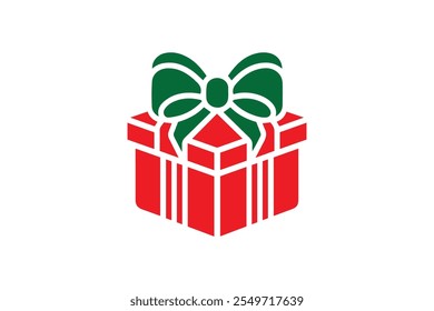 present icon.gift box silhouette vector icon 