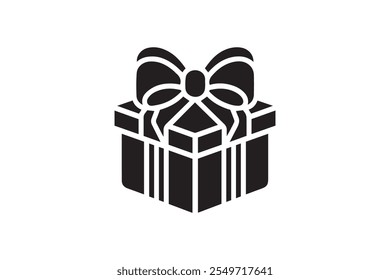 present icon.gift box silhouette vector icon 