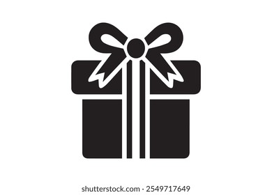 present icon.gift box silhouette vector icon 