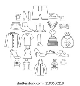 Present icons set. Outline set of 25 present vector icons for web isolated on white background
