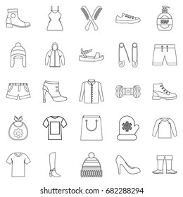 Present icons set. Outline set of 25 present vector icons for web isolated on white background