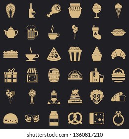 Present icons set. Simple style of 36 present vector icons for web for any design