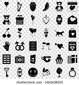 Present icons set. Simple style of 36 present vector icons for web for any design