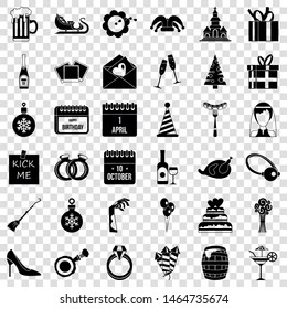 Present icons set. Simple style of 36 present vector icons for web for any design