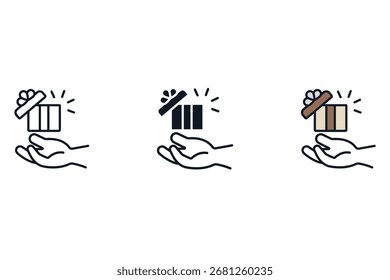 present icons. Simple vector icons With Background. Flat style design