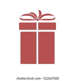Present. Isolated Gift box with ribbon bow