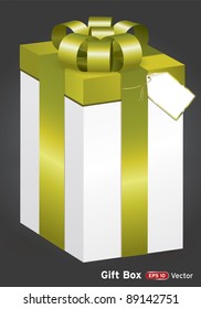 present Isolated gold gift box vector