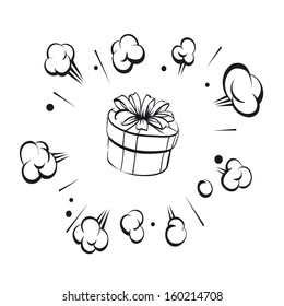 Present isolated on a white backgrounds, vector illustration