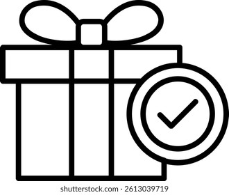 Present Line Vector Icon Design