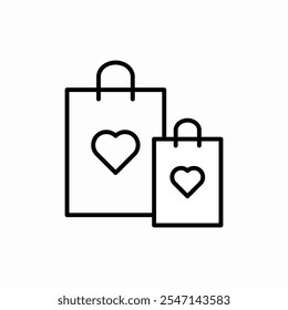 present love bag icon vector sign