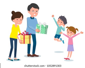 Present for loved ones_parents give to Children