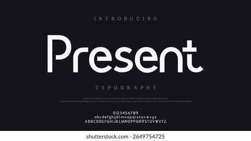 Presente Minimal fonte criativo alfabeto classy. Fonte minimalista de tipografia . ilustração vetorial