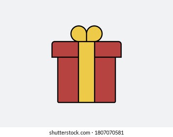 Present. Red and gold vector illustration