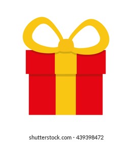 Present with ribbon icon. Gift design. vector graphic