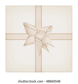 Present with ribbon on a white background