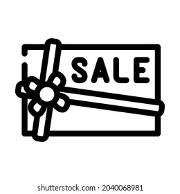 present sale card line icon vector. present sale card sign. isolated contour symbol black illustration