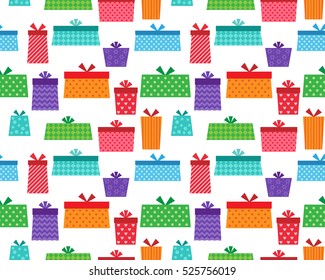Present seamless pattern. Vector background.