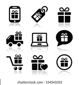 Present, shopping vector icons set